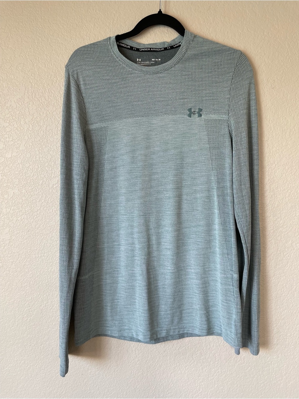 Under Armour Men’s Tech Long Sleeve Running Shirt Medium Aqua Gray